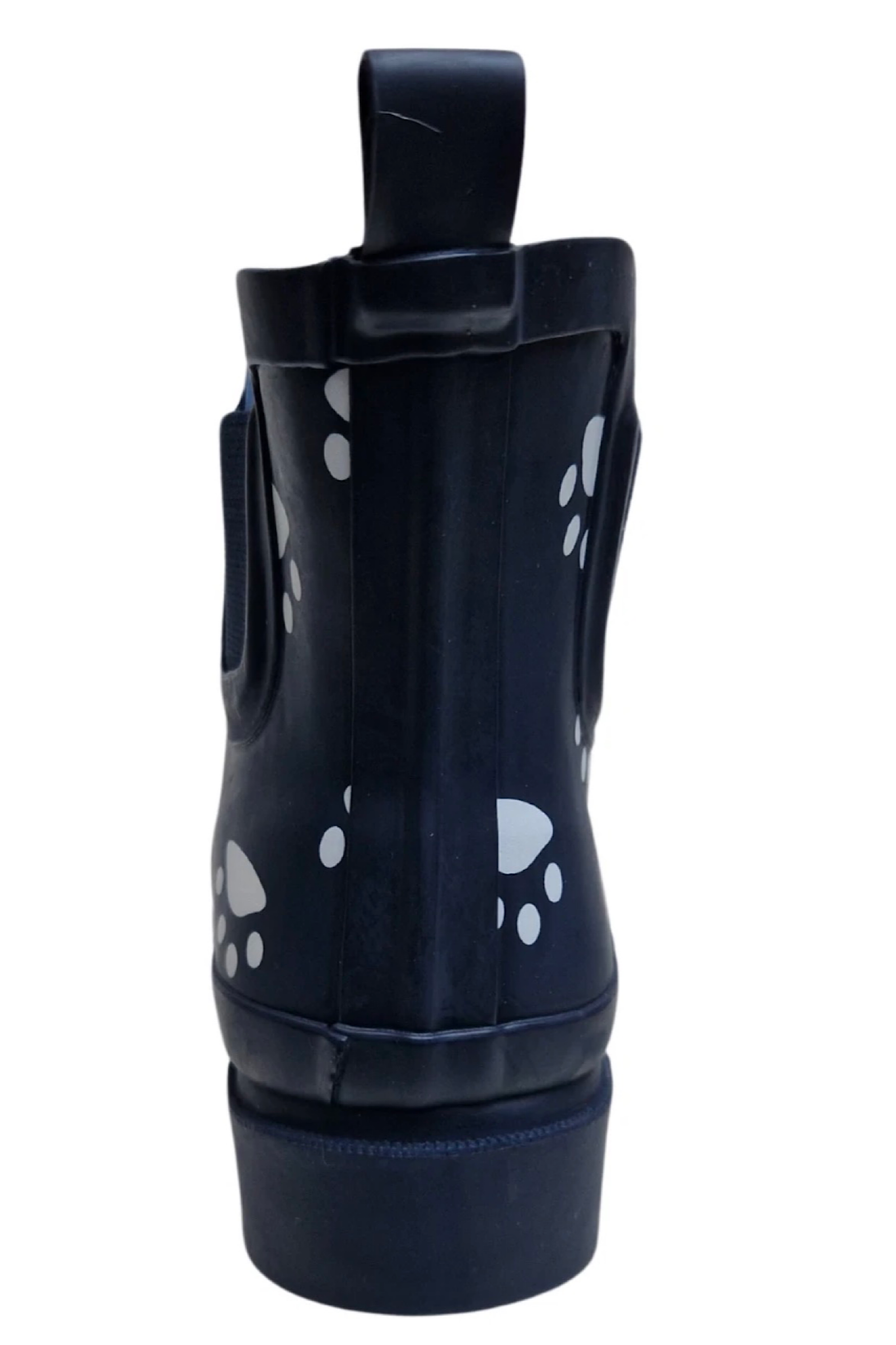 Women’s Waterproof Short Chelsea Wellies – Navy Dog Paw Print Stay Dry Coats