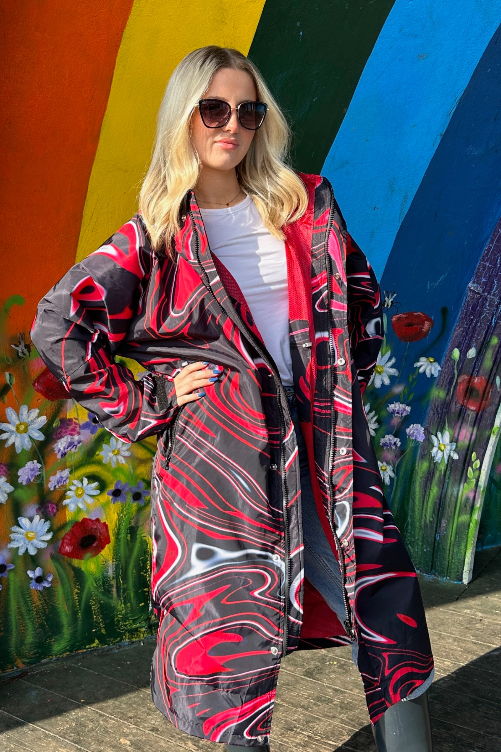 Womens waterproof lighweight Coat -Swirl breazelite robe StayDry Coats