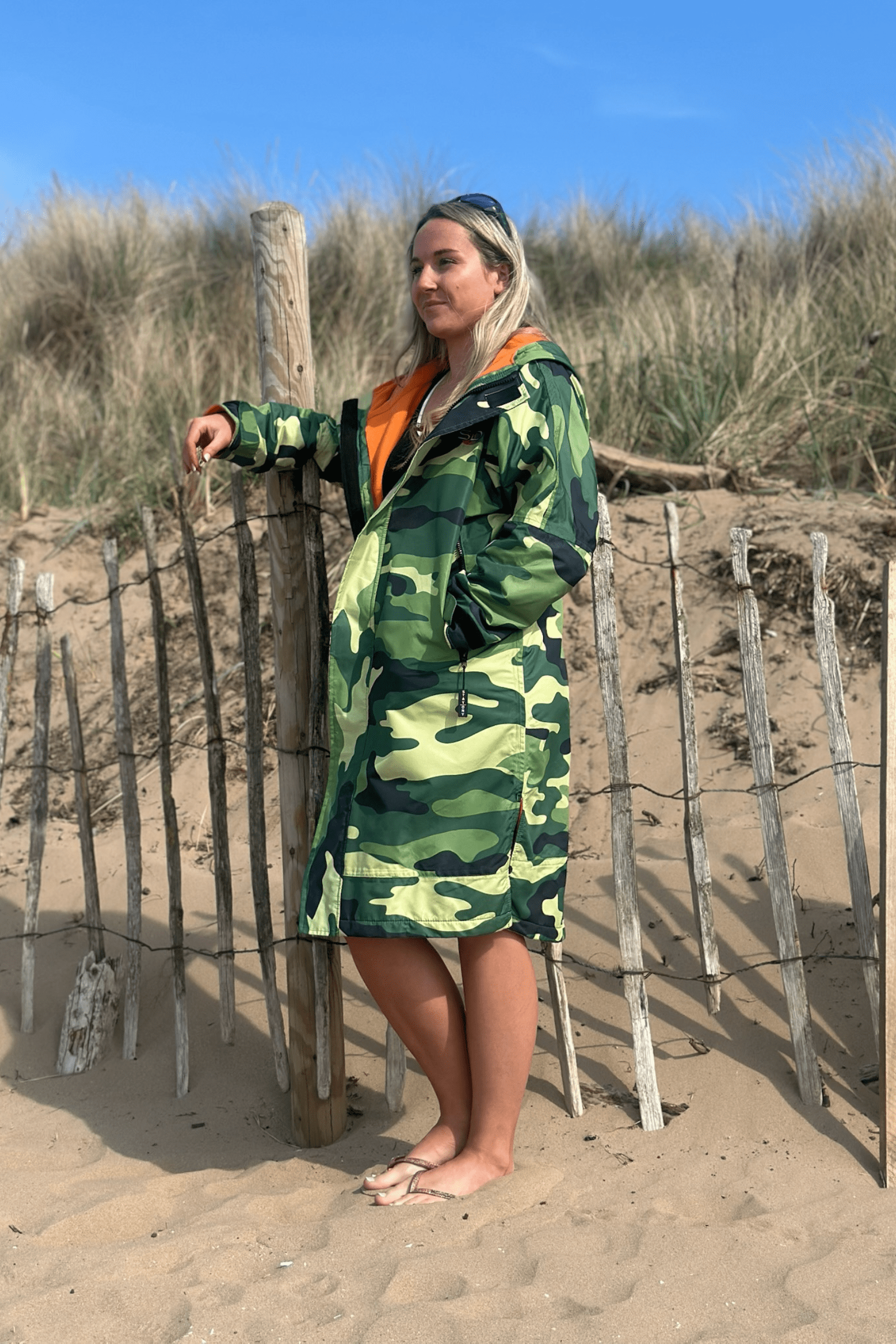 Womens Stay Dry CamoLite Lightweight Waterproof Coat - Green/Orange StayDry Coats