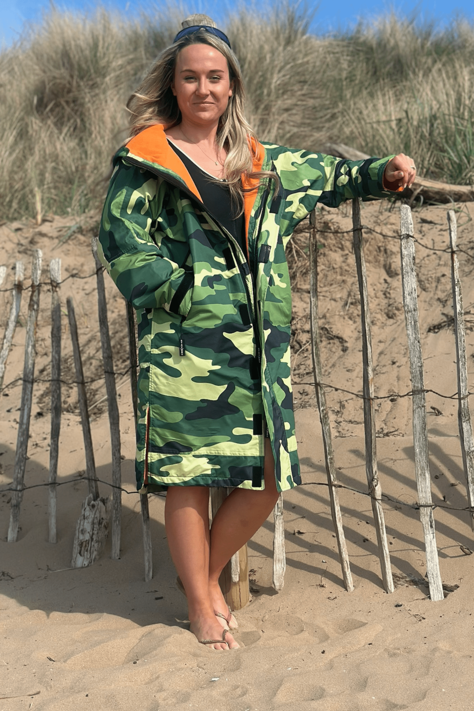 Womens Stay Dry CamoLite Lightweight Waterproof Coat - Green/Orange StayDry Coats