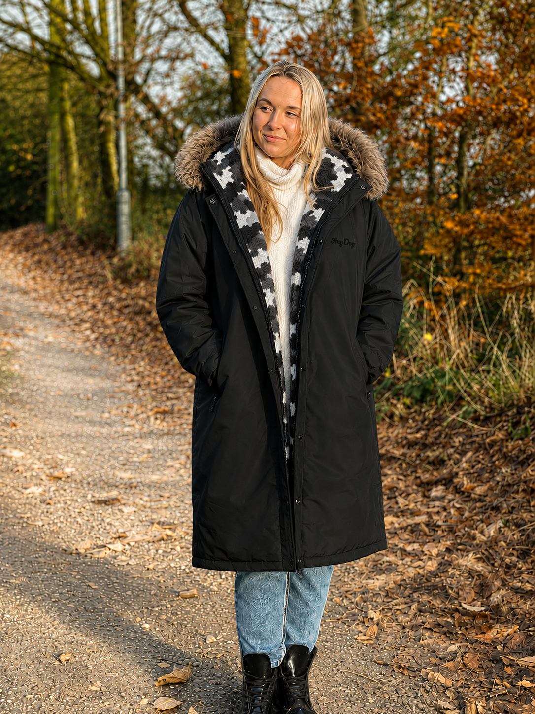 Women's Premium Waterproof Coat with Removable Fur Hood by Stay Dry Stay Dry Coats