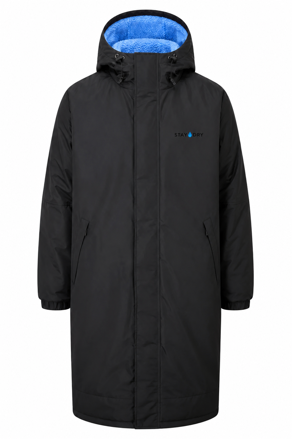 Mens Waterproof Football Coat - Rivalry Match Day, Blue Fleece Stay Dry Coats