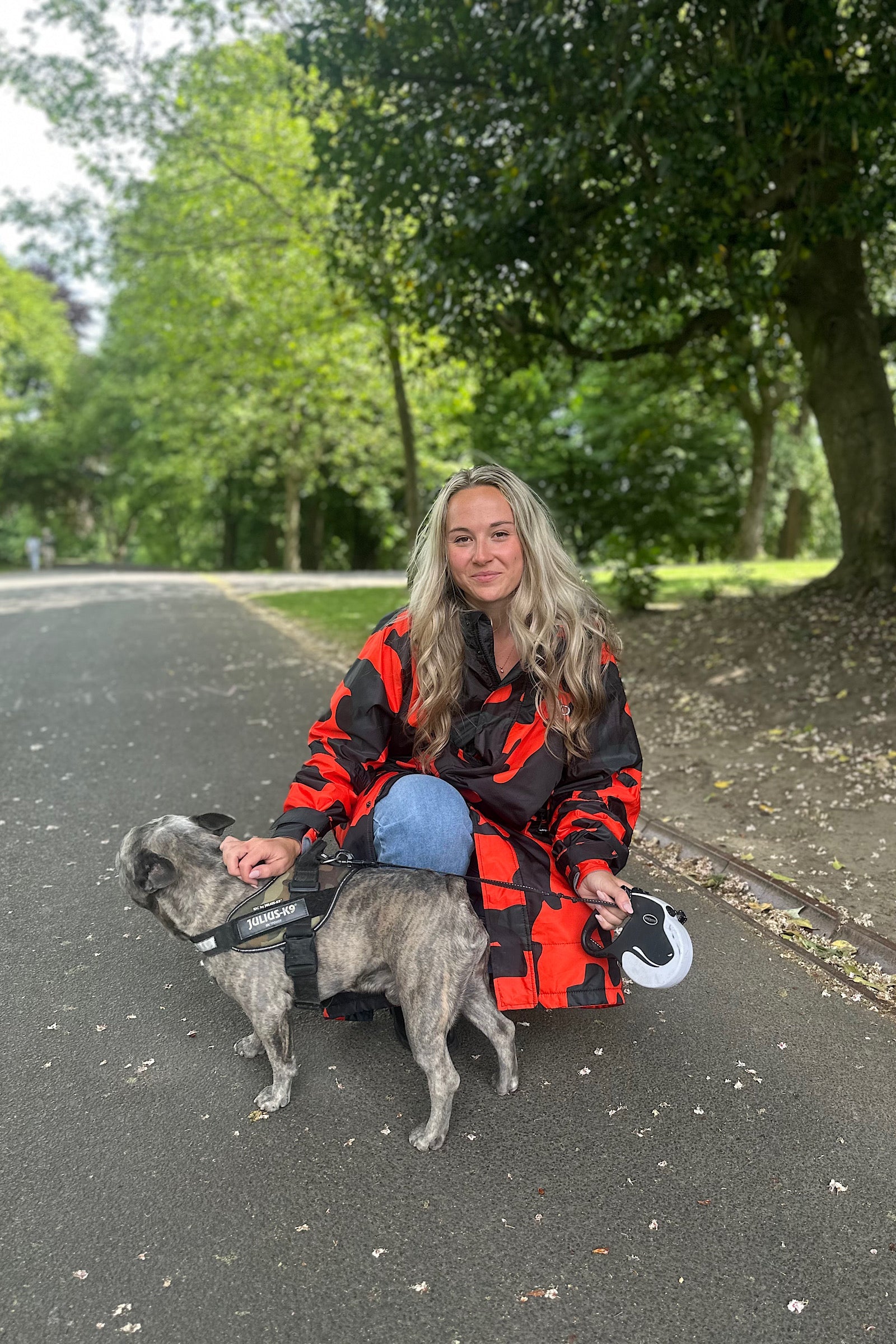 Stay Dry™ Women’s Lightweight Waterproof Dog Walking Coat – Orange Camo, Warm & Windproof Stay Dry Coats