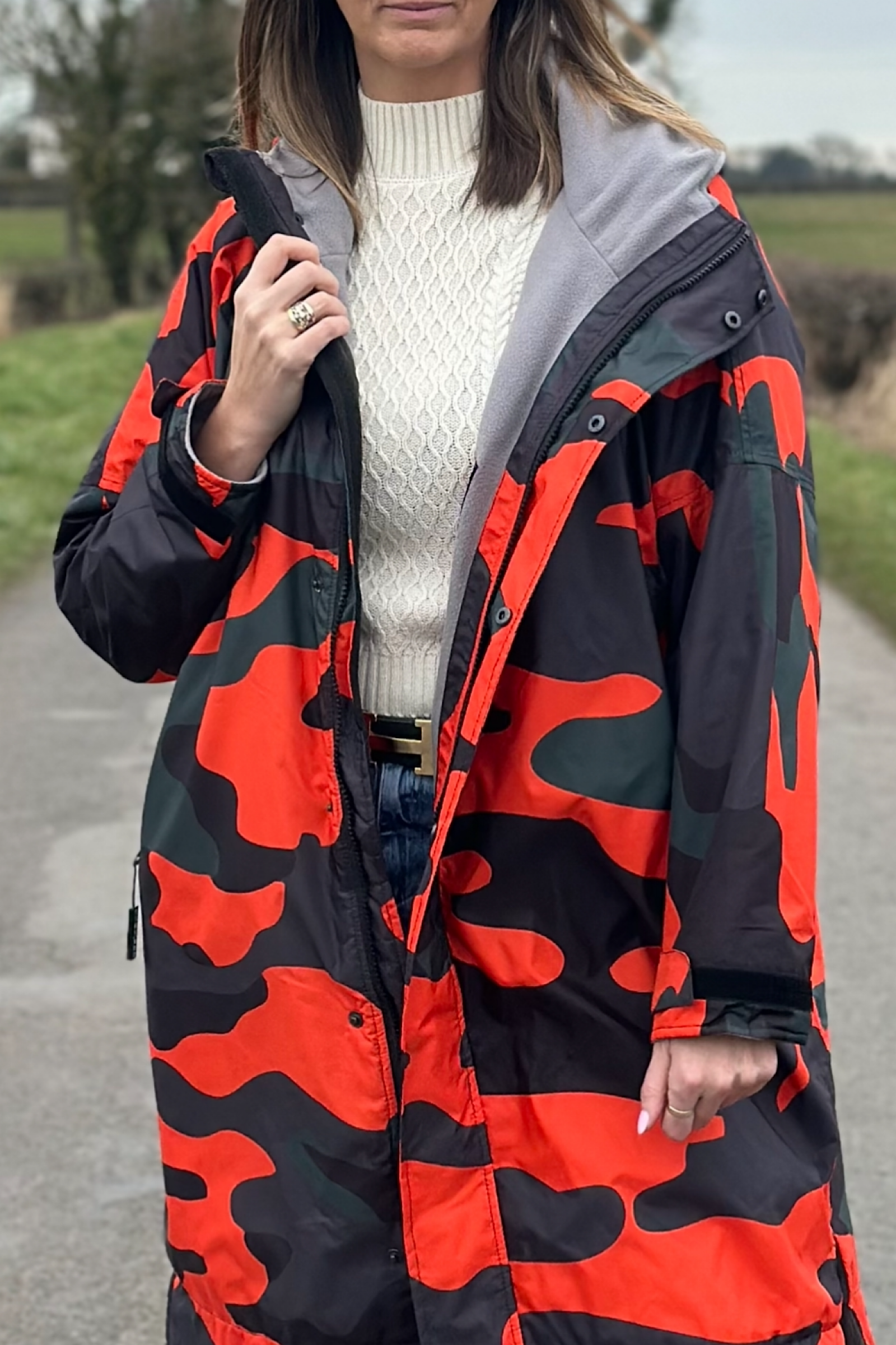 Stay Dry™ Women’s Lightweight Waterproof Dog Walking Coat – Orange Camo, Warm & Windproof Stay Dry Coats