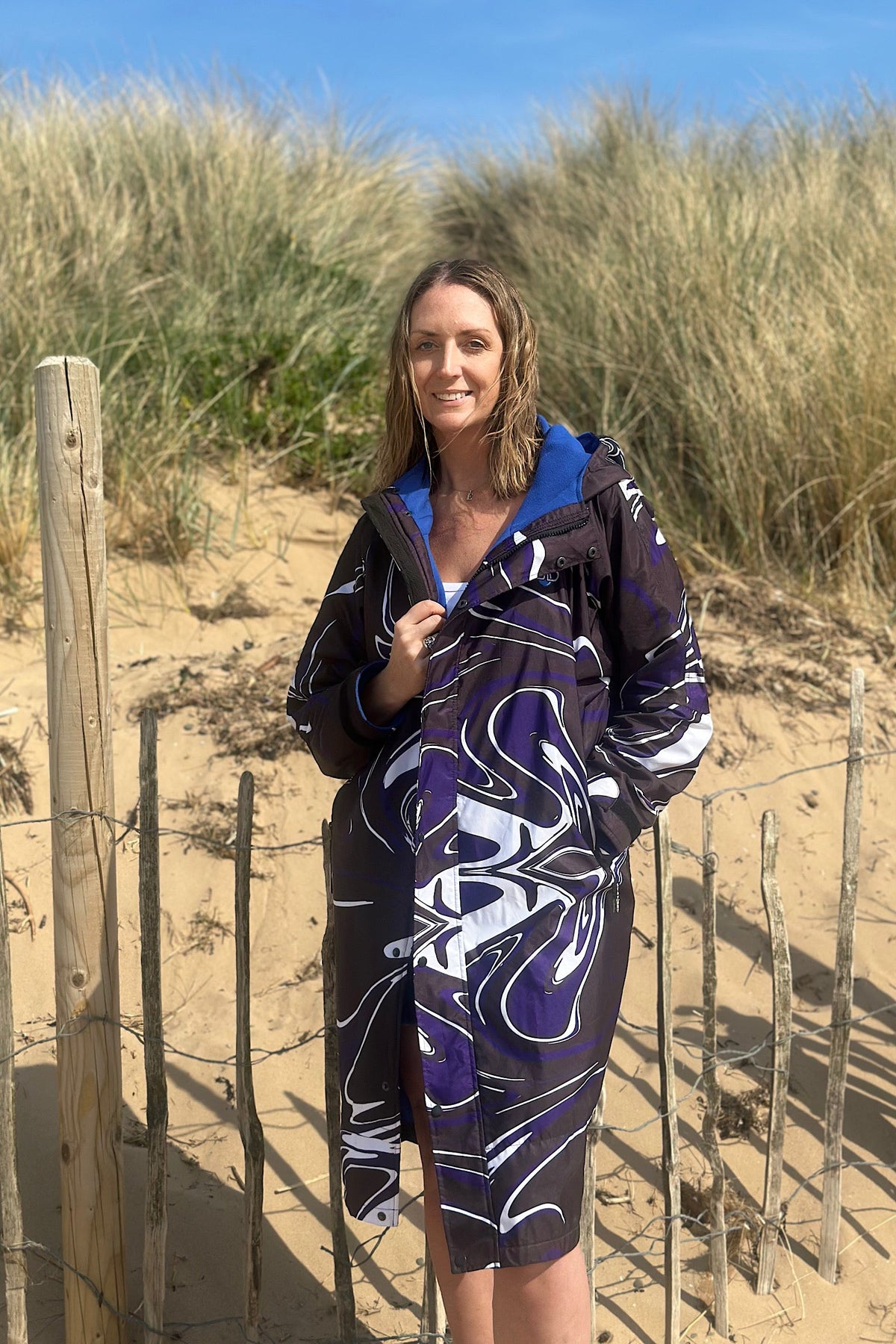 Women’s Changing Robe – Stay Dry SwirlLite Edition Blue Stay Dry Coats