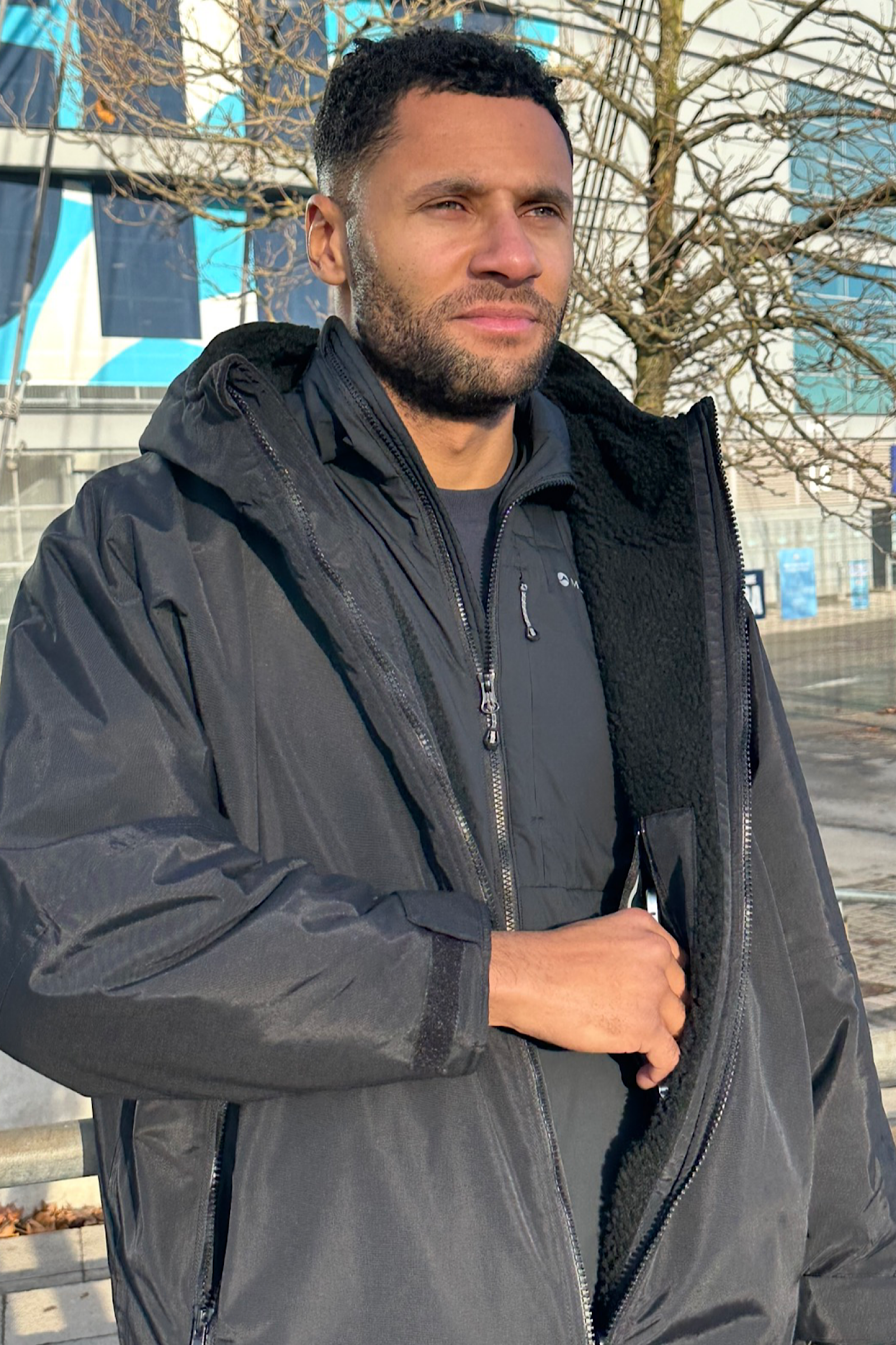 Mens Match Day Coat - Enforce Black Waterproof Stay Dry Coats
