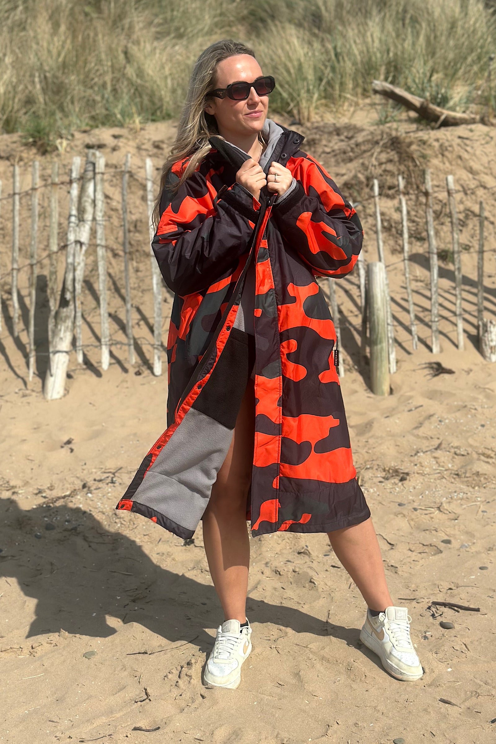 Women's Changing Robe - Stay Dry CamoLite Orange Waterproof Coat Stay Dry Coats