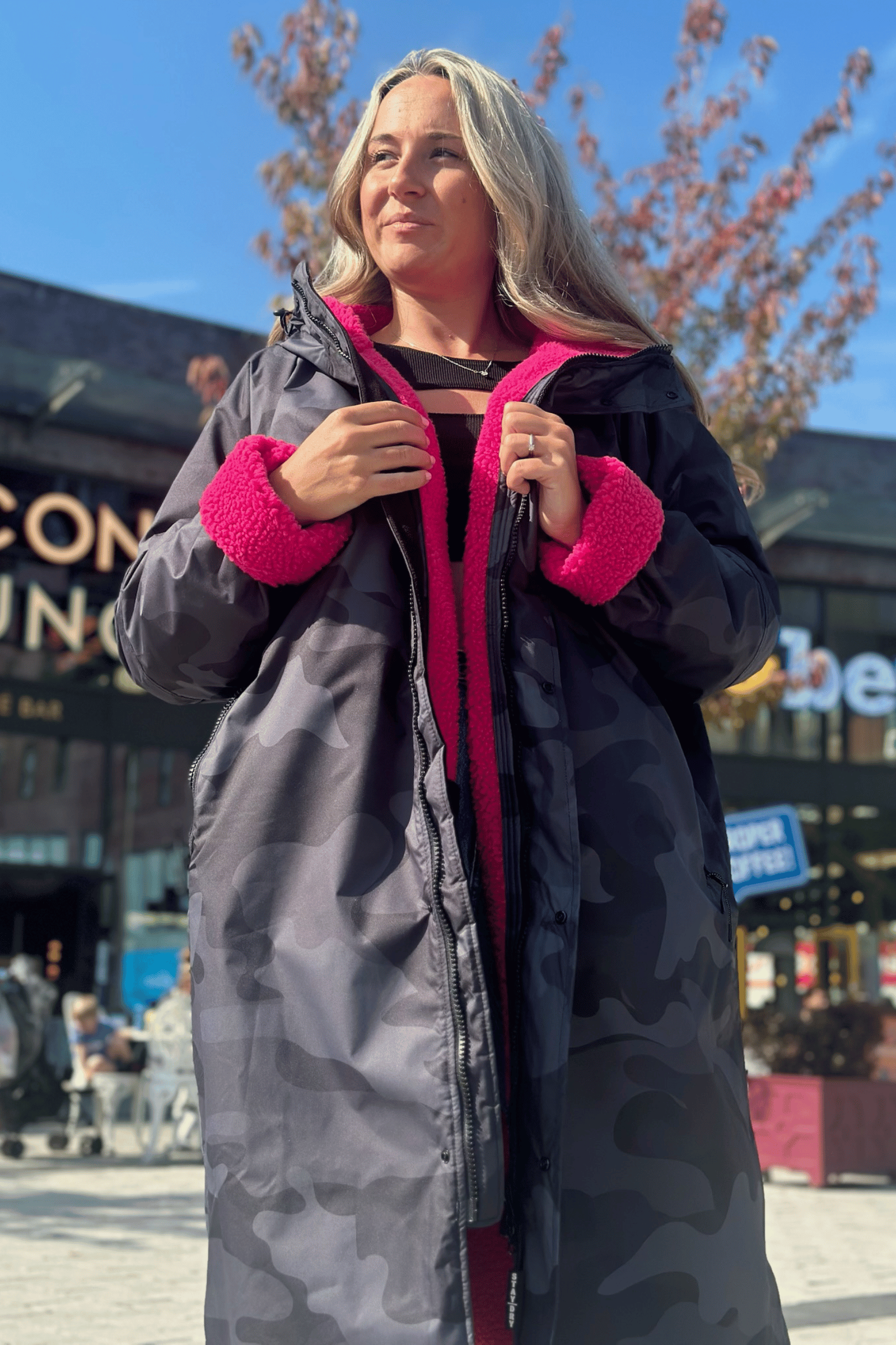 Womens Stay Dry Eclipse Grey Camouflage Waterproof Robe Coat Stay Dry Coats