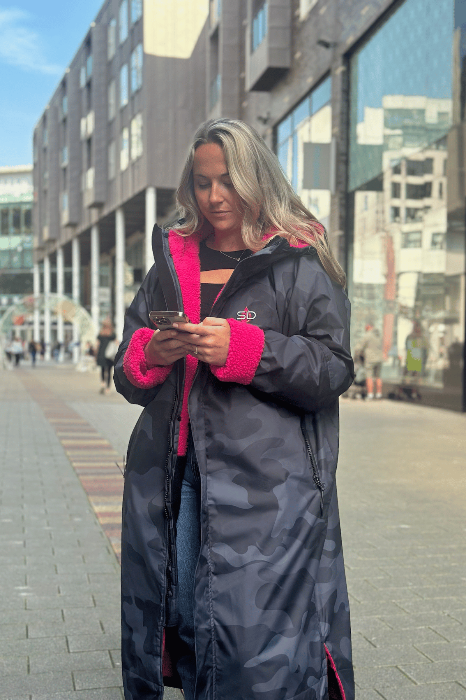 Womens Stay Dry Eclipse Grey Camouflage Waterproof Robe Coat Stay Dry Coats