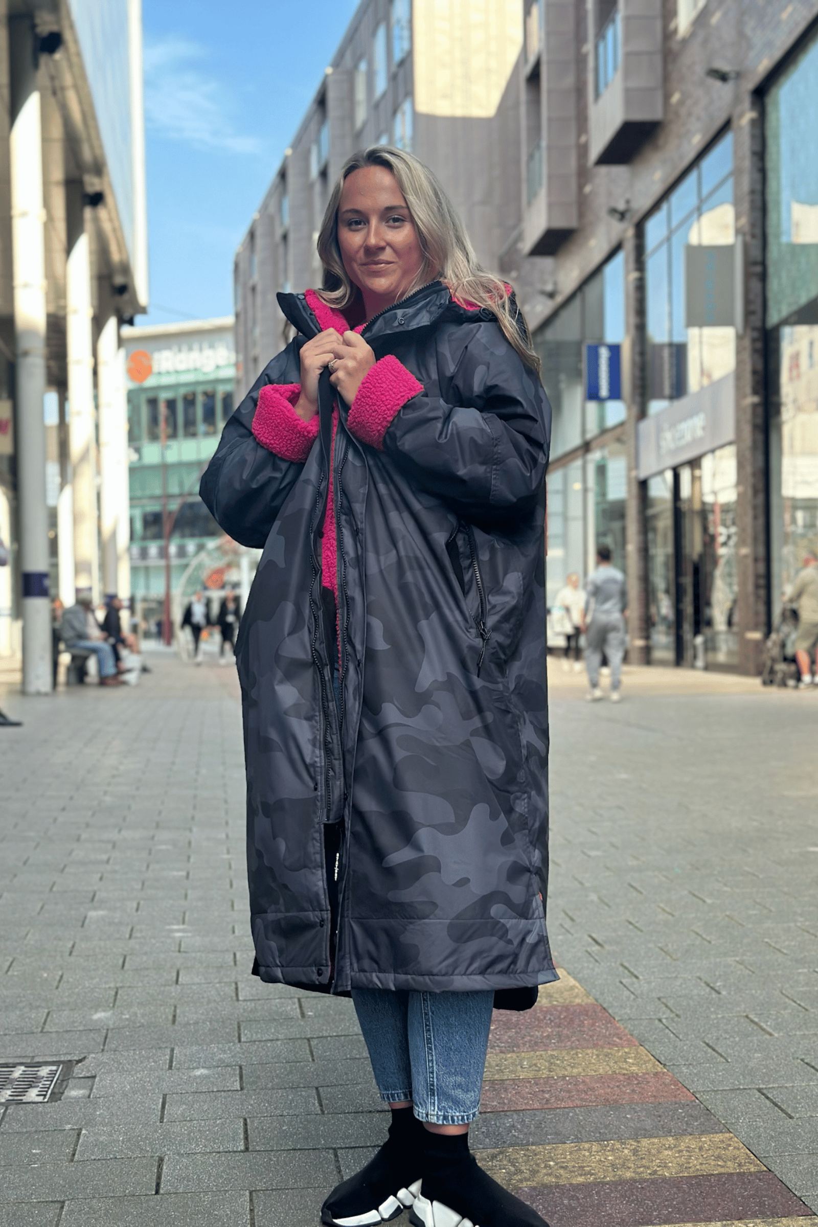 Womens Stay Dry Eclipse Grey Camouflage Waterproof Robe Coat Stay Dry Coats