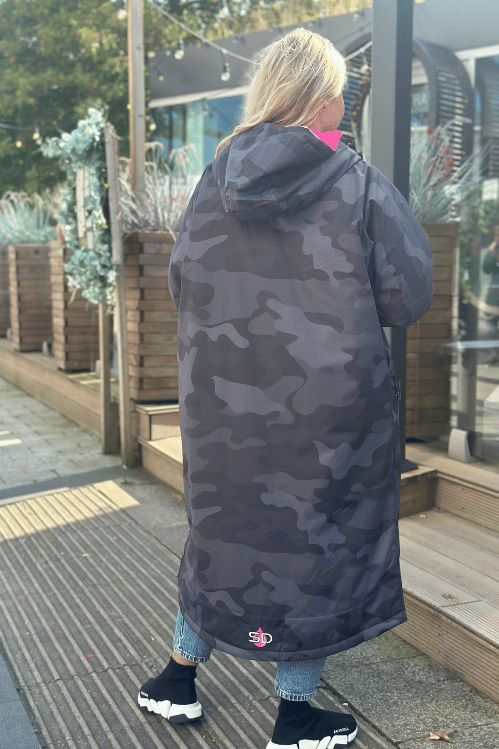 Womens Stay Dry Eclipse Grey Camouflage Waterproof Robe Coat Stay Dry Coats