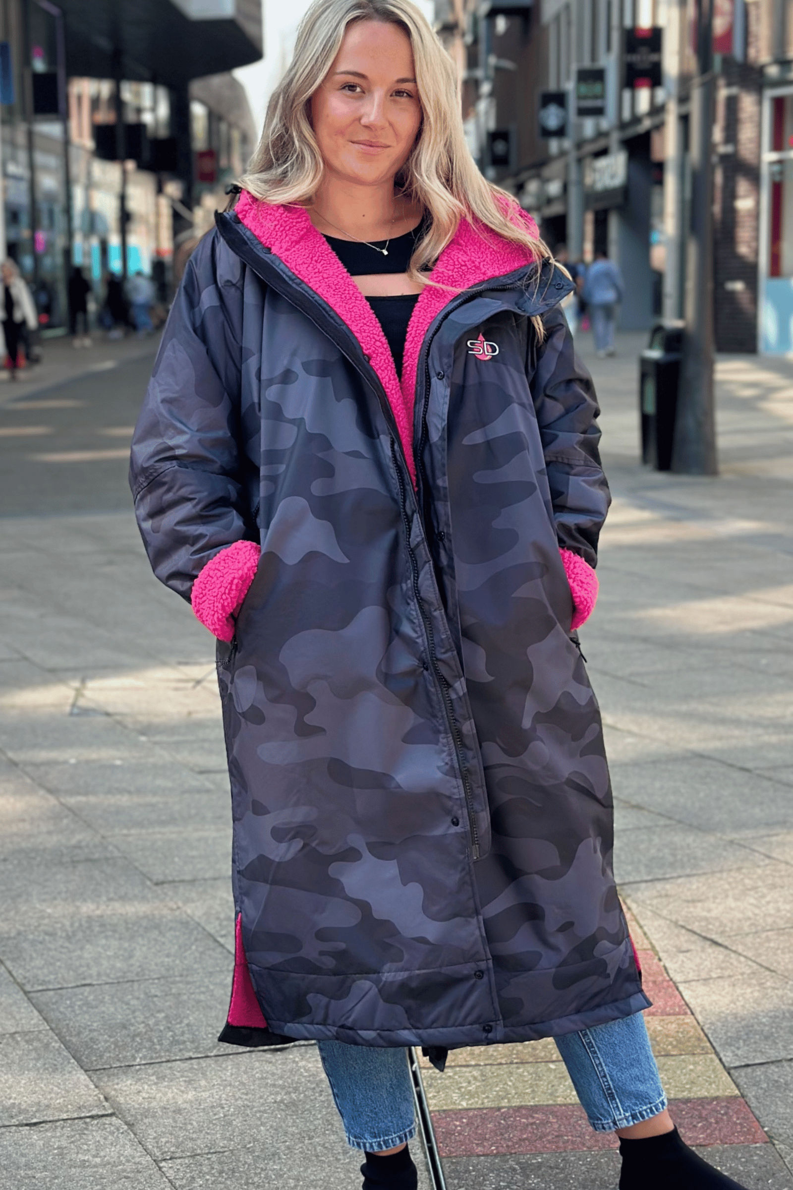 Womens Stay Dry Eclipse Grey Camouflage Waterproof Robe Coat Stay Dry Coats