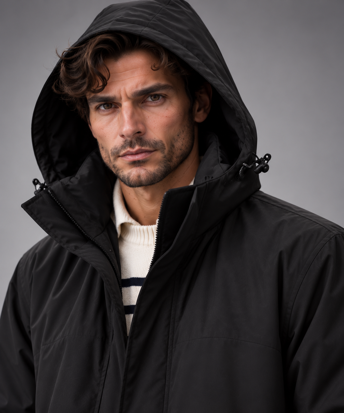 Men's Long Waterproof Football Coat – BLACKLINE Terrace Edition, Stay Dry Stay Dry Coats