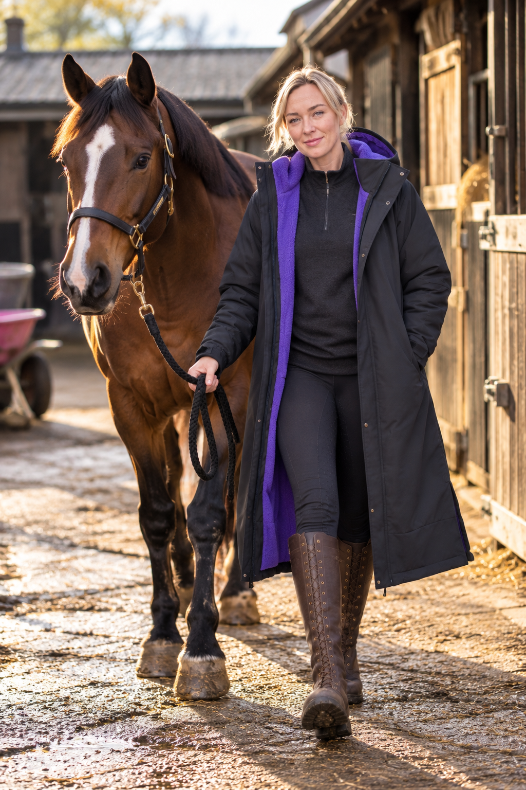 Women's Elite Waterproof Equestrian Riding Coat – 20,000mm | Longline Fleece Lined Stay Dry Coats