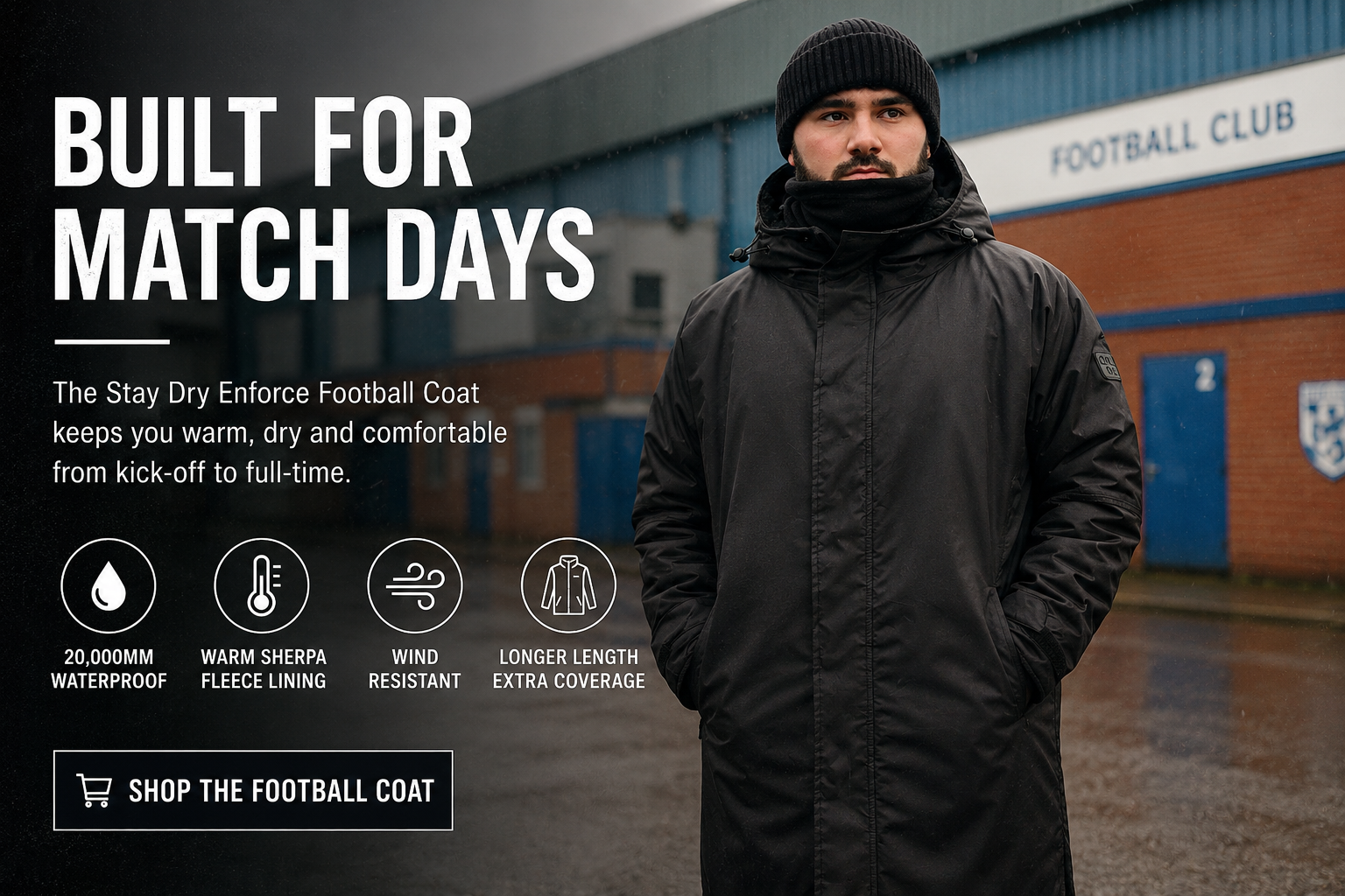 Stay Dry Football Longline Waterproof Coat vs a Standard Football Jacket: Which One is Better for Match Day?