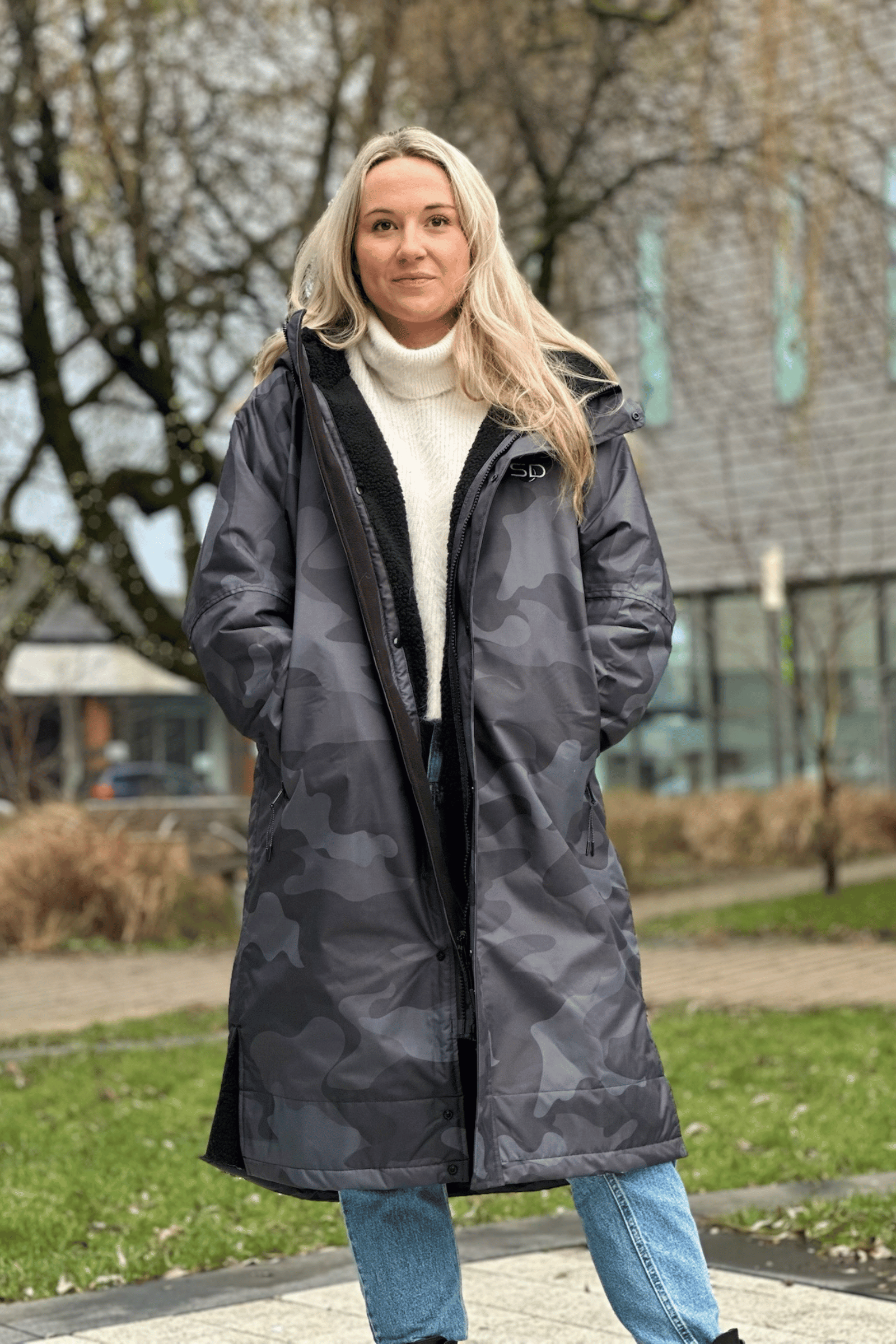 Parka Black Camo Womens Jacket Full Length Winter Waterproof Coats