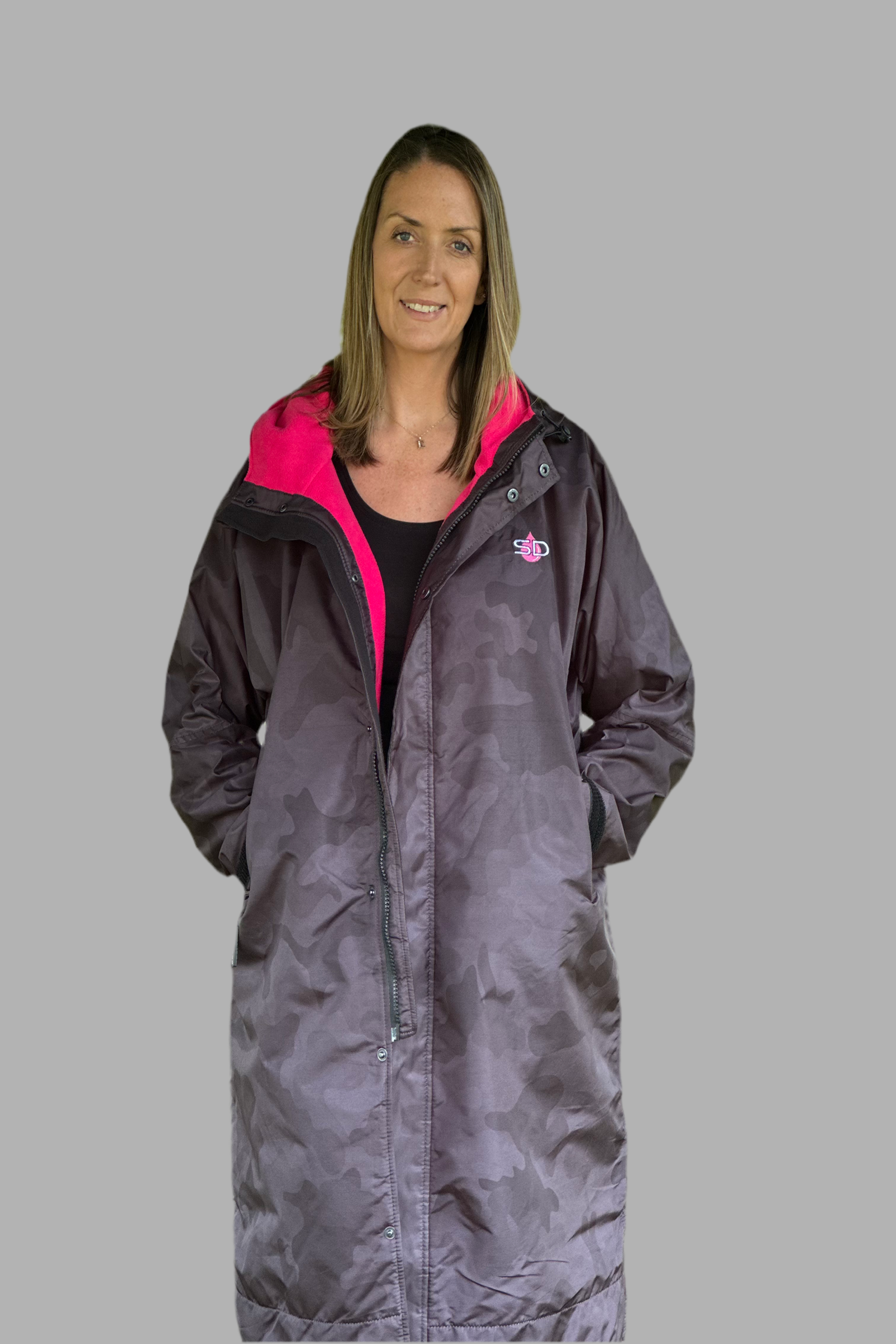 Women Changing Robe - Stay Dry CamoLite Coat Black-Plum StayDry Coats