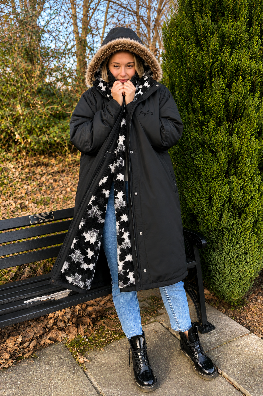 Women's Premium Waterproof Coat with Removable Fur Hood by Stay Dry Stay Dry Coats