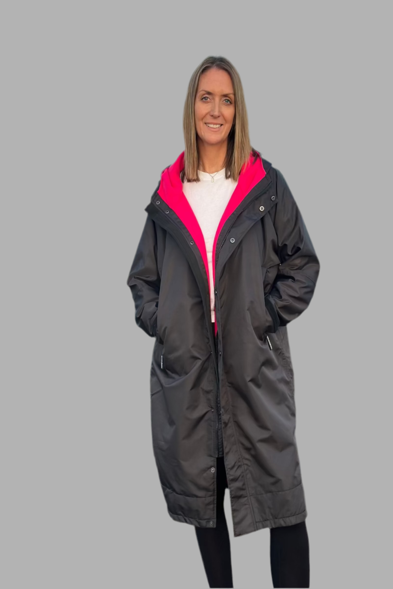 Women's Changing Robe - Stay Dry CamoLite Coat- Black-Pink StayDry Coats