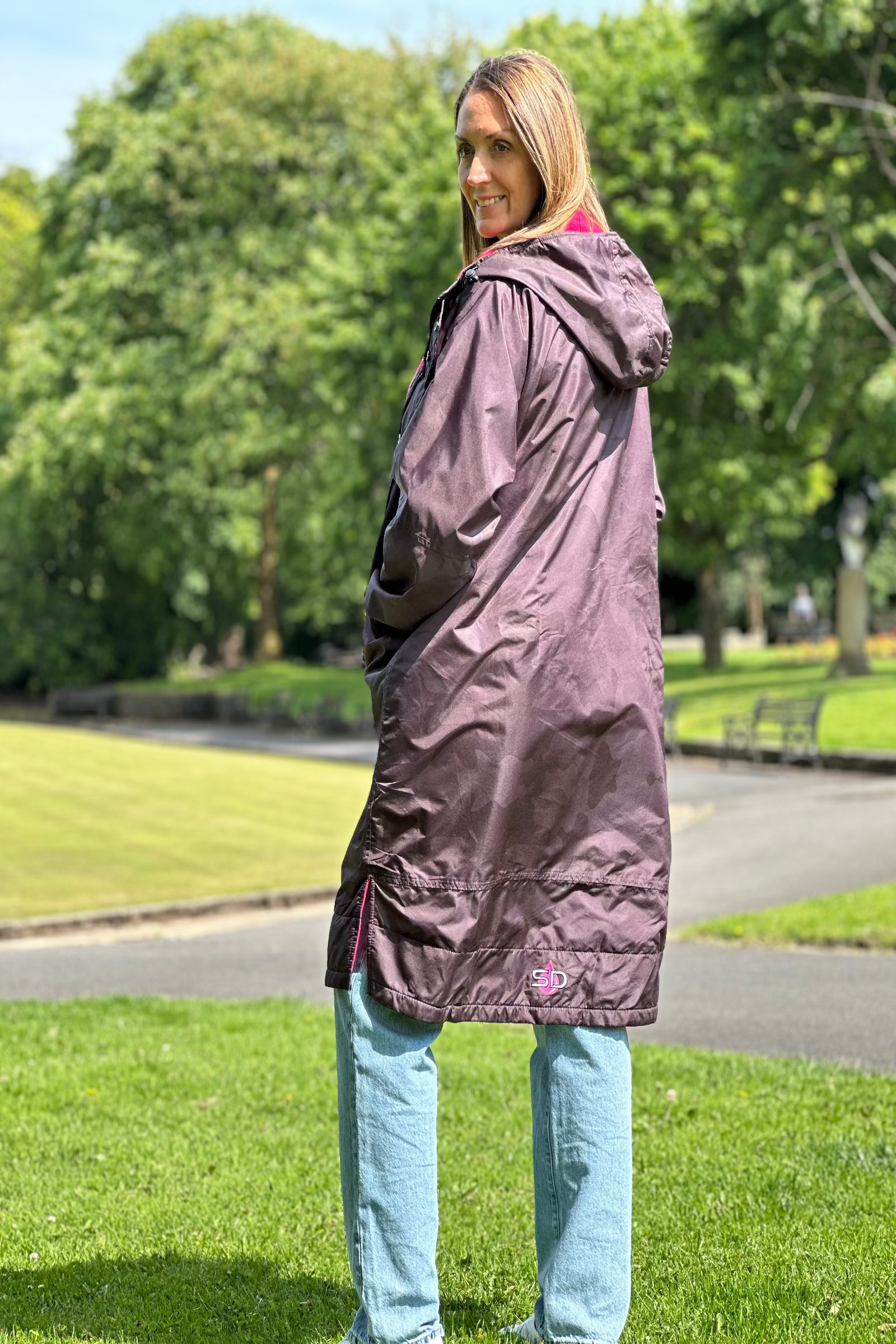 Womens Waterproof  Changing Robe - Stay Dry CamoLite Coat -  Dark Purple StayDry Coats