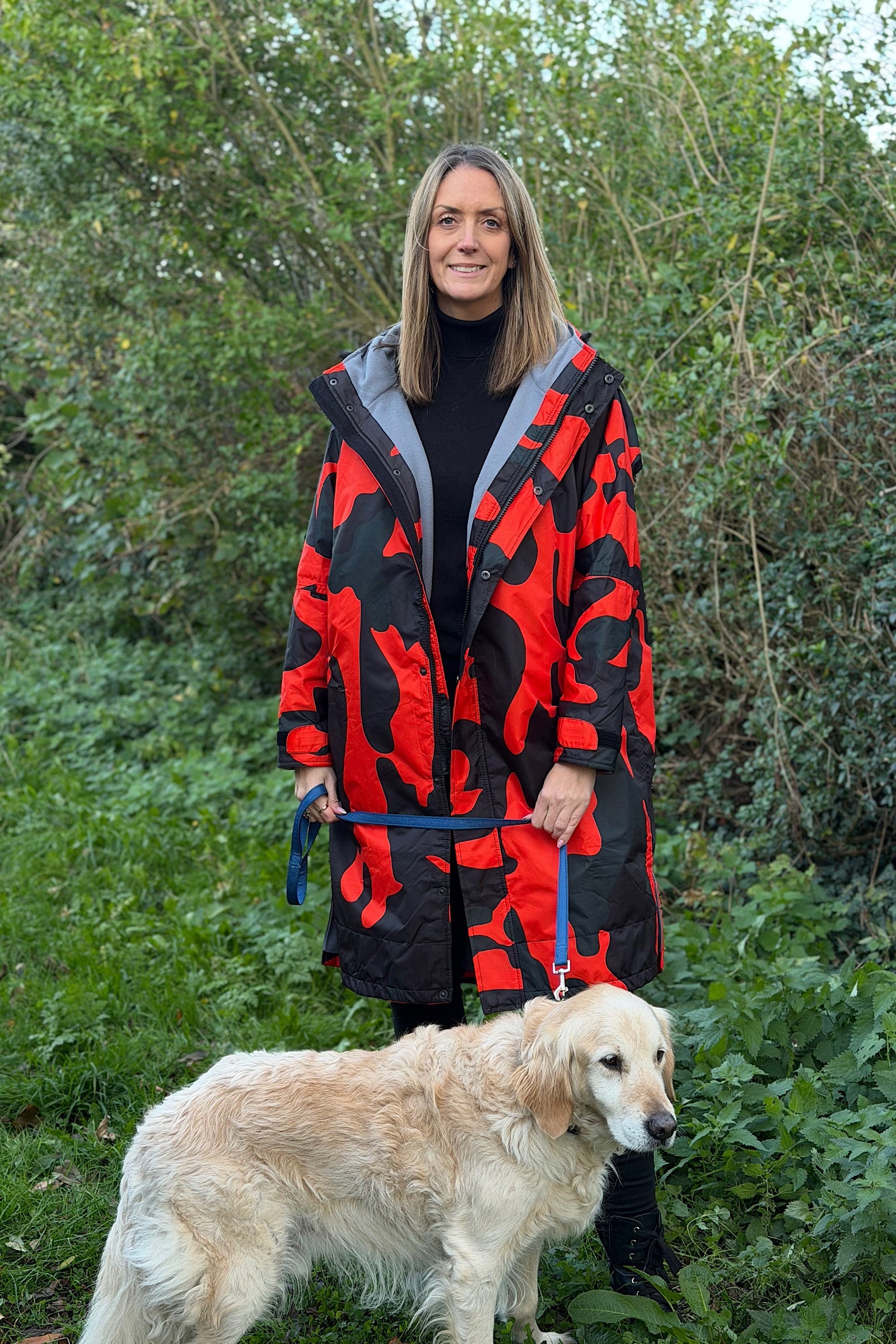 Stay Dry™ Women’s Lightweight Waterproof Dog Walking Coat – Orange Camo, Warm & Windproof Stay Dry Coats