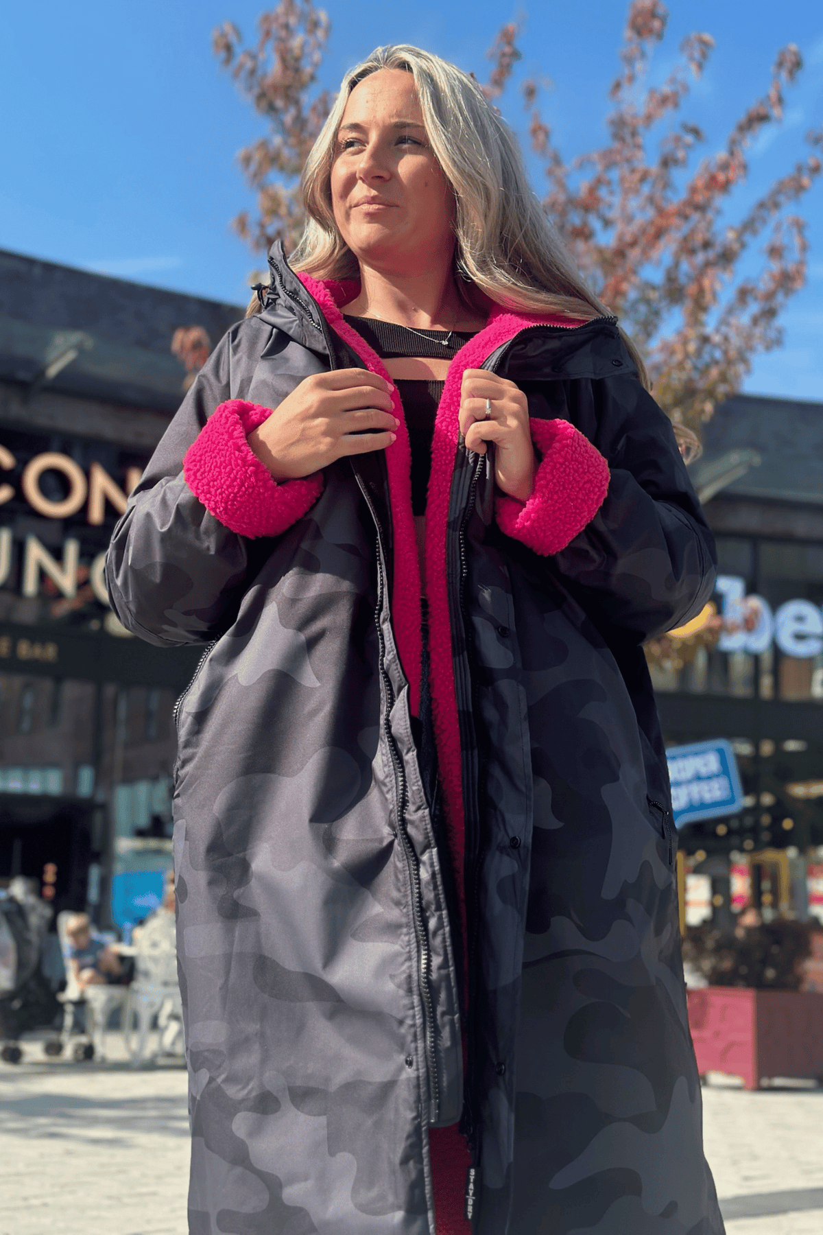 Womens Stay Dry Eclipse Grey Camouflage Waterproof Robe Coat Stay Dry Coats