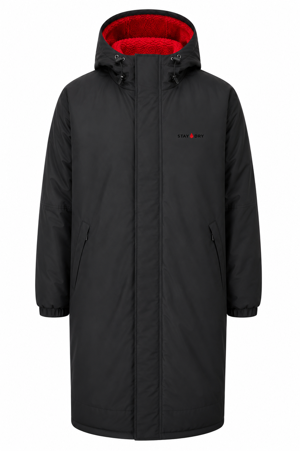 Mens Waterproof Football Coat - Rivalry Match Day, Red Fleece StayDry Coats